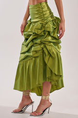 ALL OVER THE PLACE MIDI SKIRT