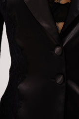 AU CONTRAIRE LACE SATIN BLAZER
