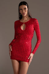 ALL THAT SHINES RHINESTONE MINI DRESS