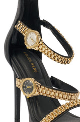 AZALEA WANG BEZEL WATCH STRAP NOVELTY STILETTO SANDAL