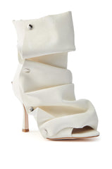 AZALEA WANG BIRD SONG SNAP OPEN TOE BOOTIE IN BONE