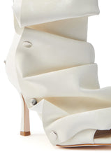 AZALEA WANG BIRD SONG SNAP OPEN TOE BOOTIE IN BONE