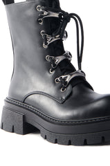 AZALEA WANG BROOKS BLACK COMBAT BOOTIE
