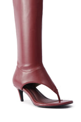 AZALEA WANG CECILE BURGUNDY SANDAL
