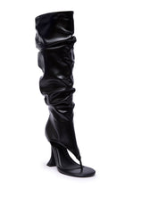 AZALEA WANG CECILL BLACK RUCHED UPPER GLADIATOR SANDAL