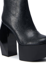 AZALEA WANG CELLINA SNAKE CHUNKY PLATFORM BOOTIE
