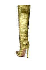 AZALEA WANG CHOLENA GOLD STILETTO BOOT