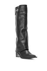 AZALEA WANG CHRONO BLACK METAL HEEL BOOT