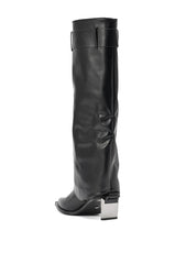 AZALEA WANG CHRONO BLACK METAL HEEL BOOT