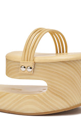 AZALEA WANG CIPRIANO BEIGE STRAP EMPTY WEDGE SANDAL