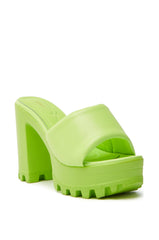 AZALEA WANG COOL CAT LIME PUFFY PLATFORM SANDAL