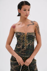 DOWN AND DIRTY CAMO CORSET
