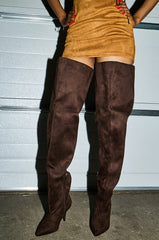 AZALEA WANG HALINA CHOCOLATE THIGH HIGH BOOT