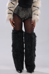 COOLEST GIRL ON THE BLOCK MESH HOT SHORT WITH STUDS