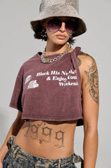BLOCK HIS NUMBER CROPPED T-SHIRT