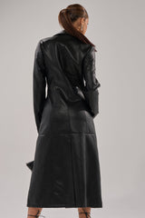 EASY DOES IT FAUX LEATHER TRENCH