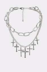 CROSS MY HEART SILVER NECKLACE