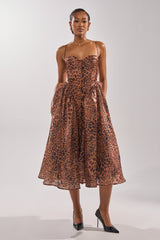 CHEETAH SISTERS MIDI DRESS