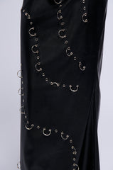 ASTIN PIERCED FAUX LEATHER MAXI SKIRT