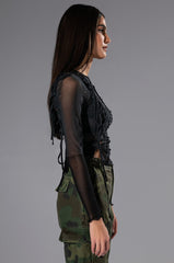 ATTENTION LONG SLEEVE MESH TOP