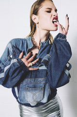 AUBREY DENIM PULL OVER SWEATSHIRT