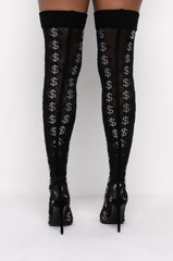 AZALEA WANG BLING BLING STILETTO BOOT IN BLACK
