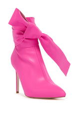 AZALEA WANG CHAUD PINK TIE STILETTO BOOTIE