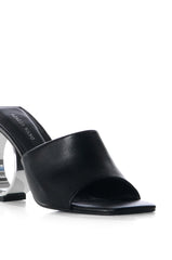 AZALEA WANG CORABEL BLACK CIRCULAR HEEL SANDAL