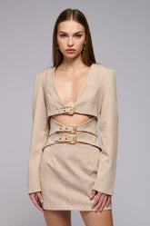 BUCKLE UP BABY SUITING MINI DRESS
