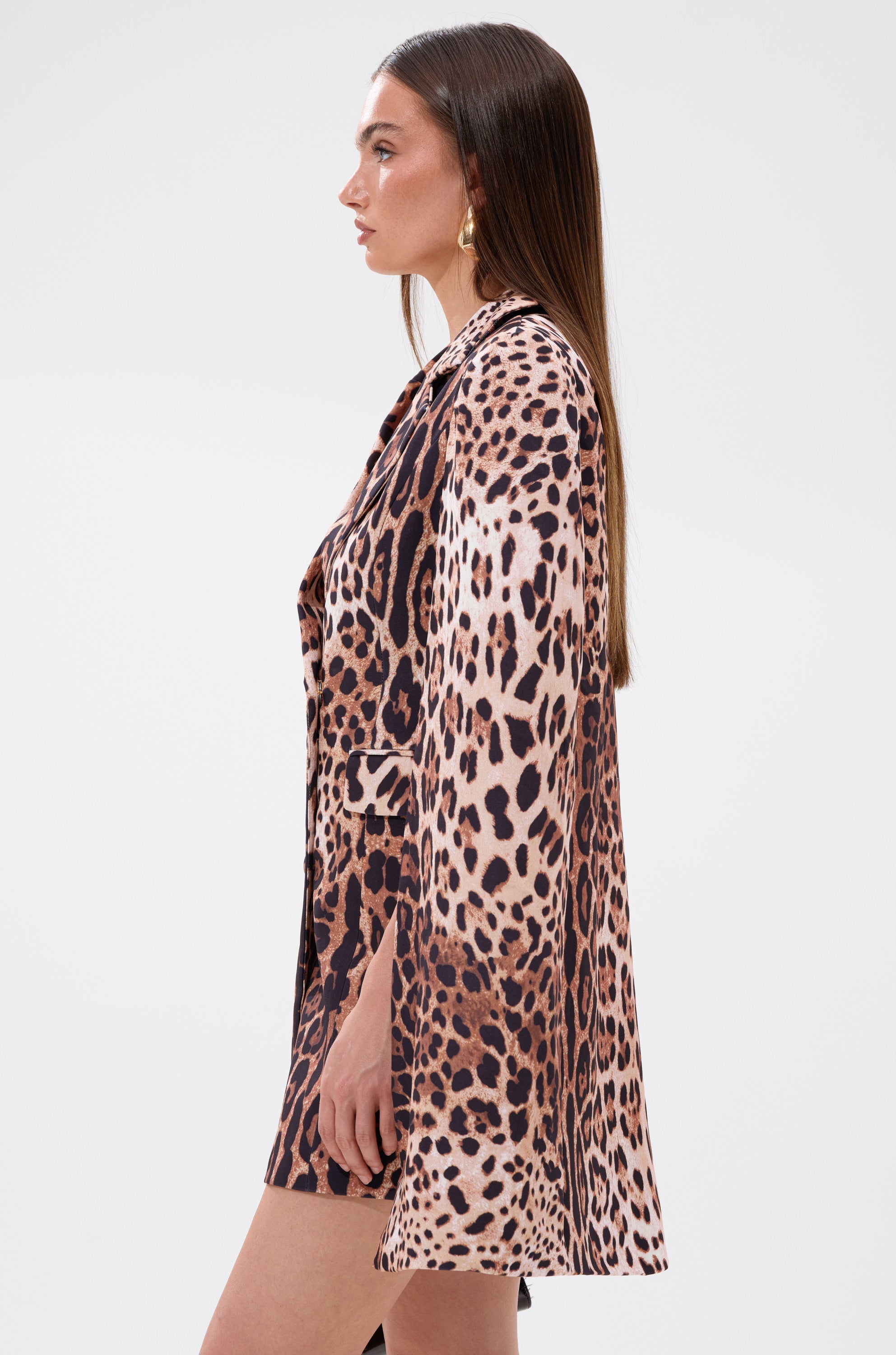 AMINAH LEOPARD PRINT BLAZER DRESS