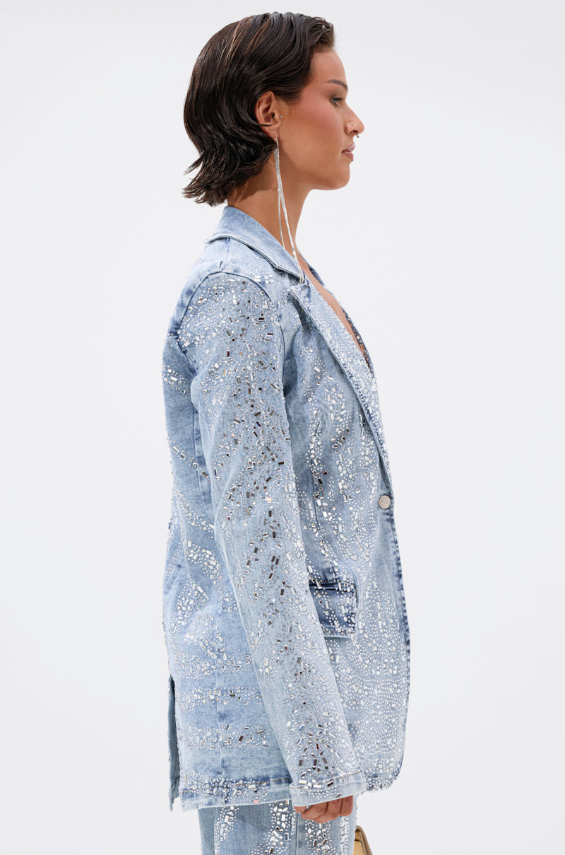 DIAMONDS DANCING DENIM BLAZER