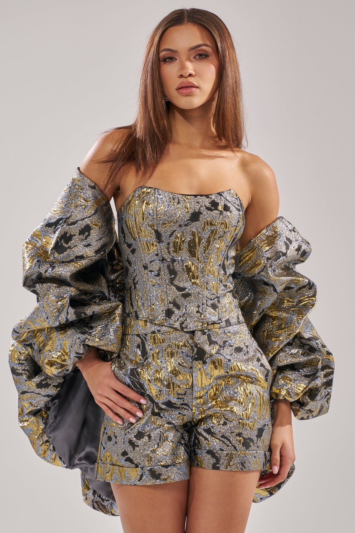 AMINA BROCADE SHRUG