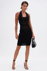 EDGY AND COOL LACE UP KNIT MINI DRESS