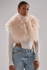 COCO CROPPED FUR VEST IN BEIGE