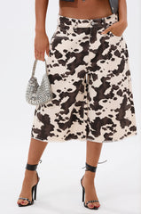 COOLEST ON THE BLOCK COW HIDE BERMUDA SHORT