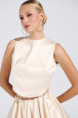 CITY POPPIN CROPPED OPEN BACK BLOUSE