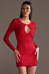 ALL THAT SHINES RHINESTONE MINI DRESS