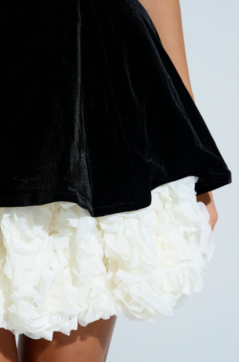 CHARLOTTE LAYERED VELVET MINI DRESS