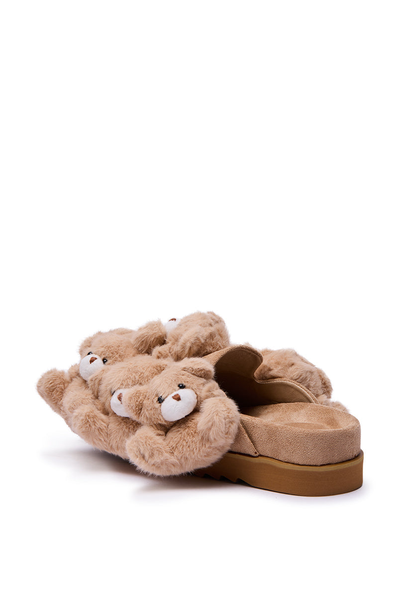 AZALEA WANG AURORA BEIGE TEDDY BEAR CLOG