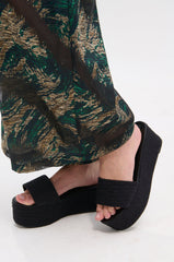 BUDZA BLACK FLATFORM SANDAL
