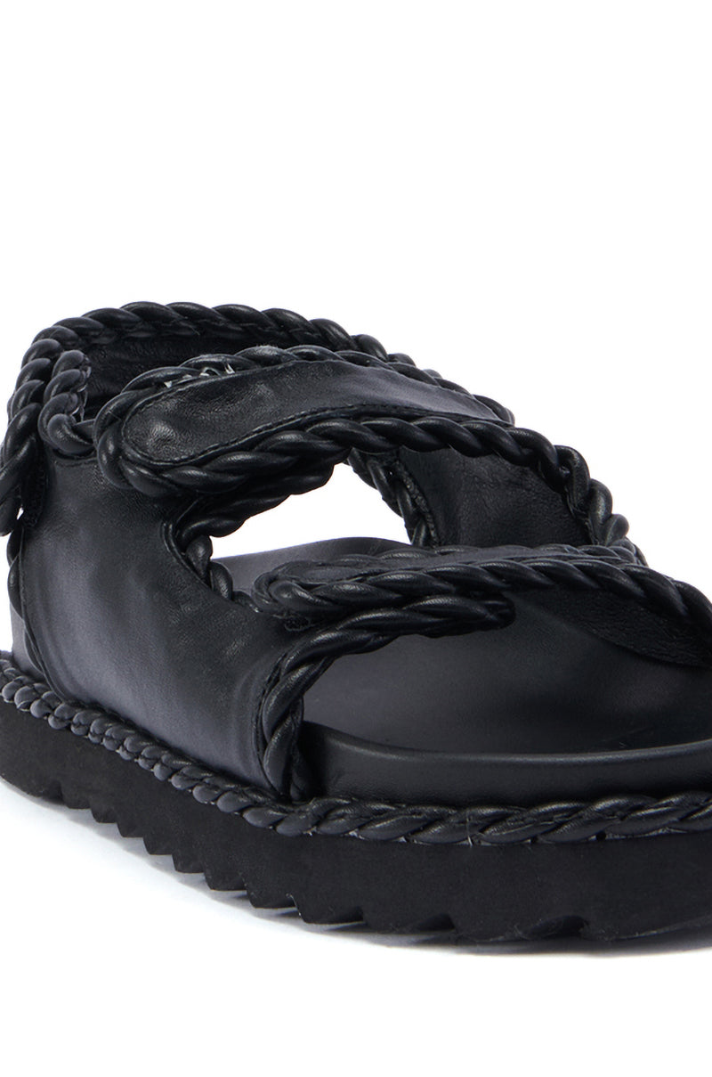 CAPE COD BLACK BRAIDED SANDAL