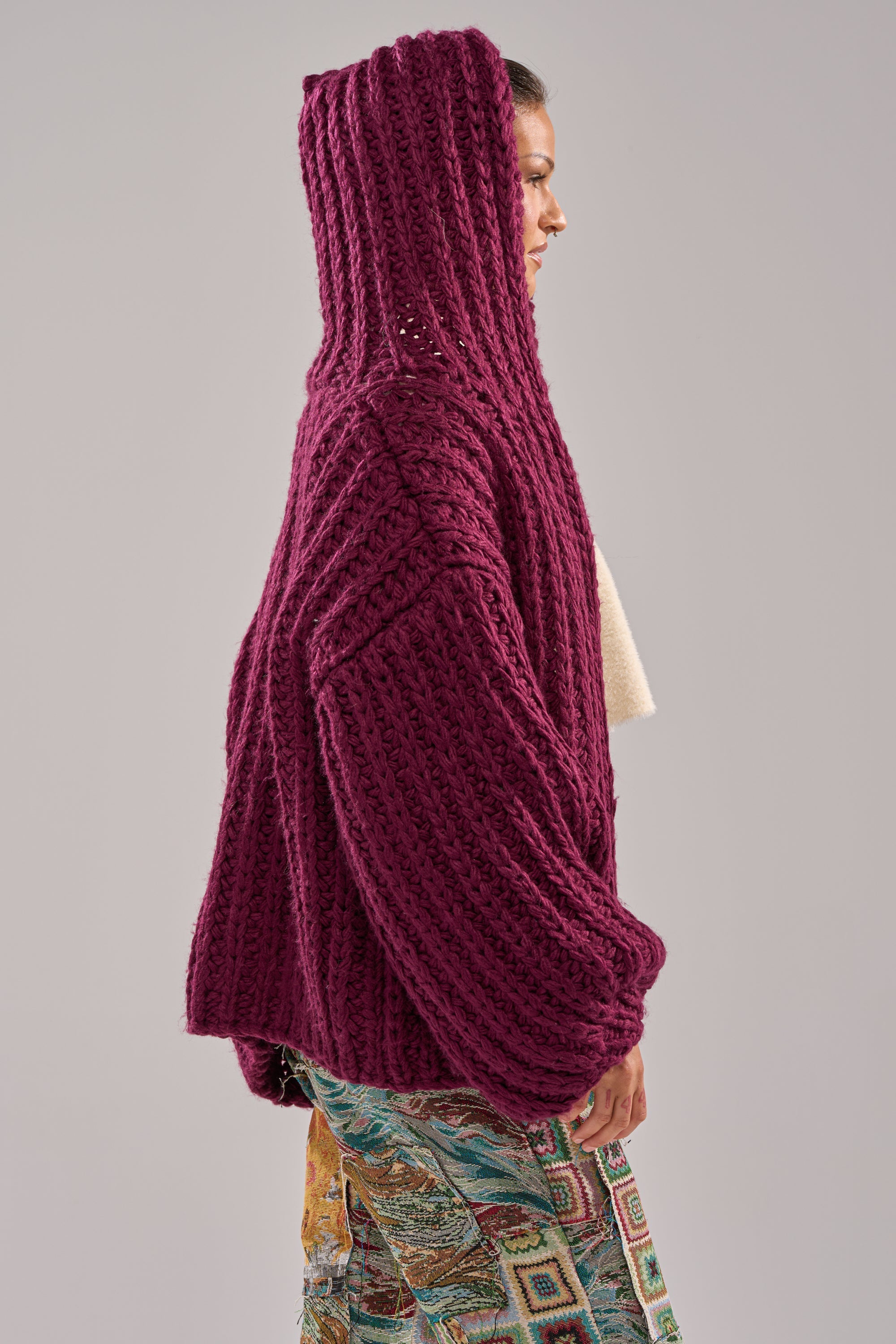 COZY CROCHET HOODED CARDIGAN