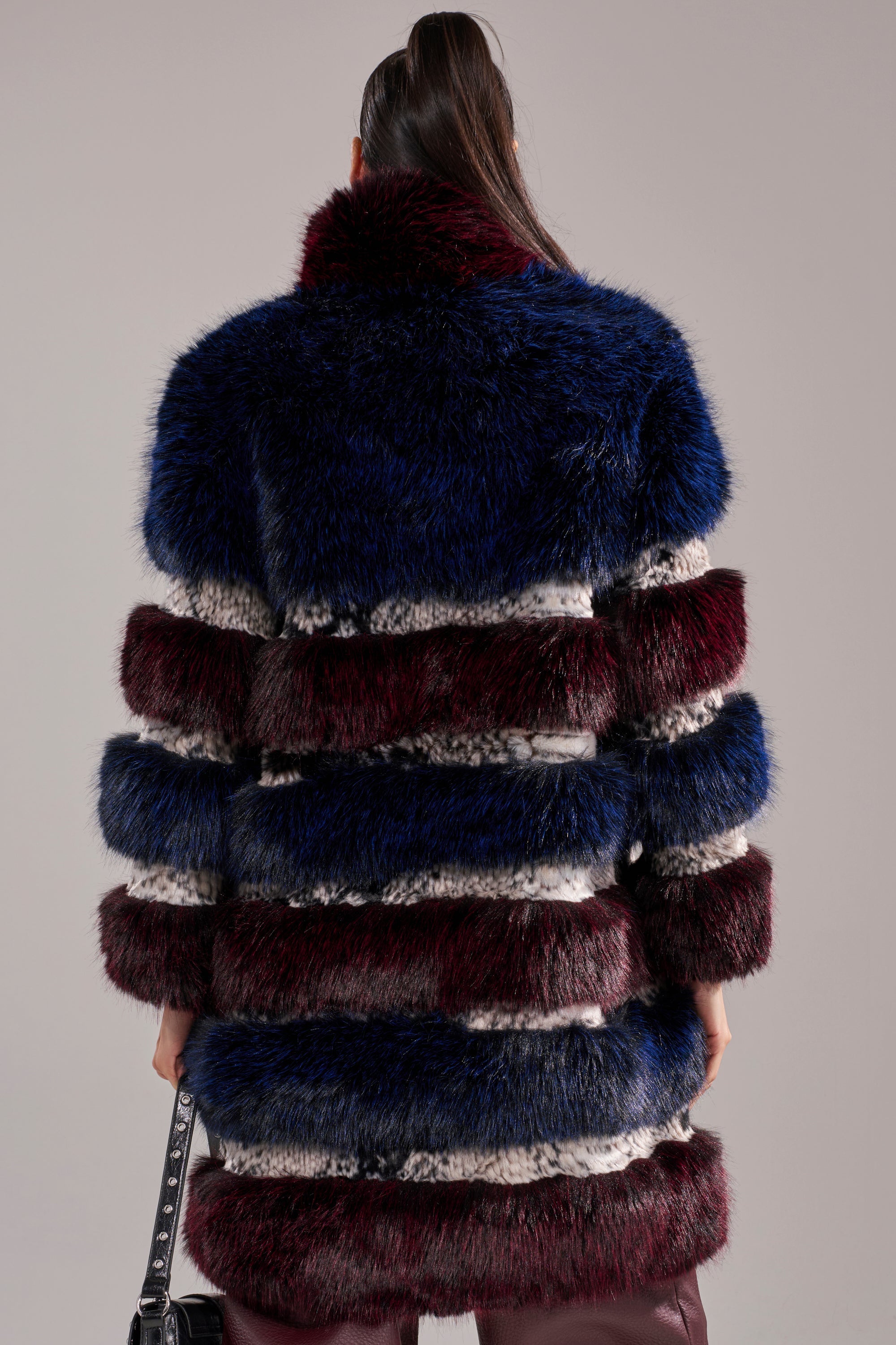 EGO PANELED FAUX FUR COAT