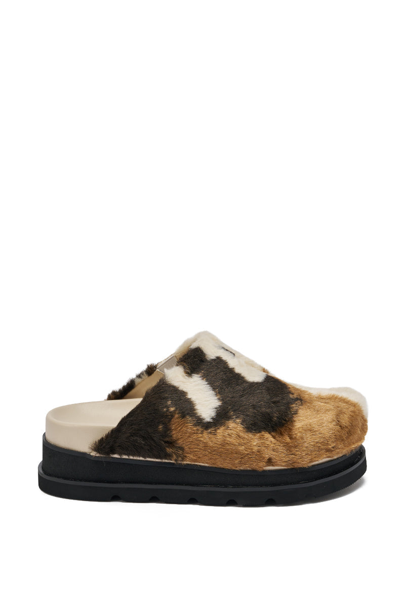 AZALEA WANG GOVINDA MULTI SLIP ON COW PRINT CLOG