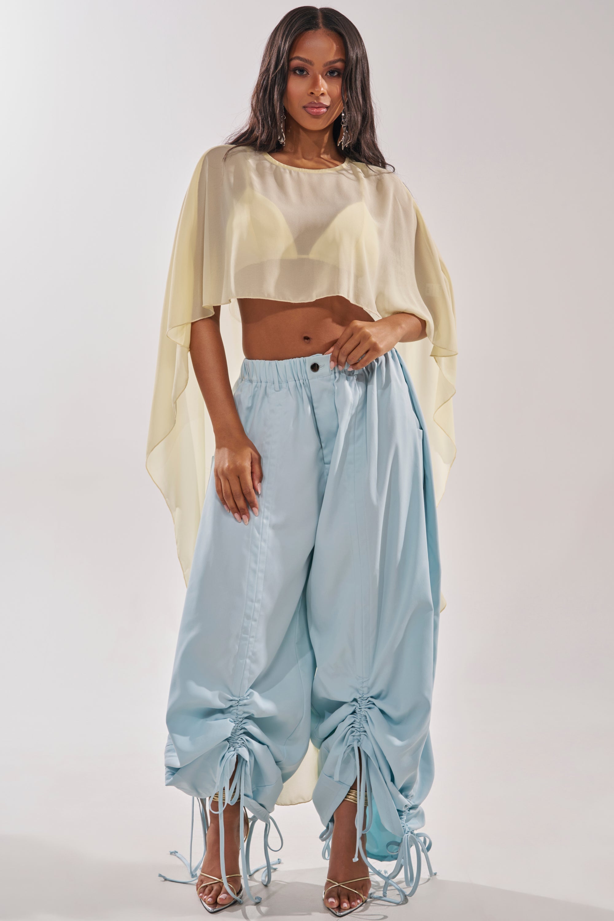DRAMA RUCHED JOGGER IN BLUE