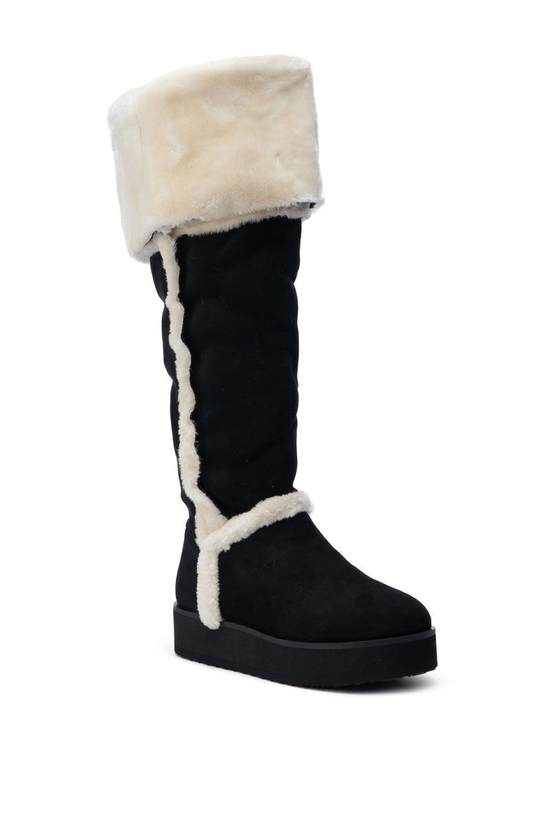 AZALEA WANG ICELANDER BLACK FUR BOOT