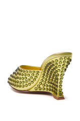 AZALEA WANG JUNIUS GOLD EMBELLISHED WEDGE SANDAL