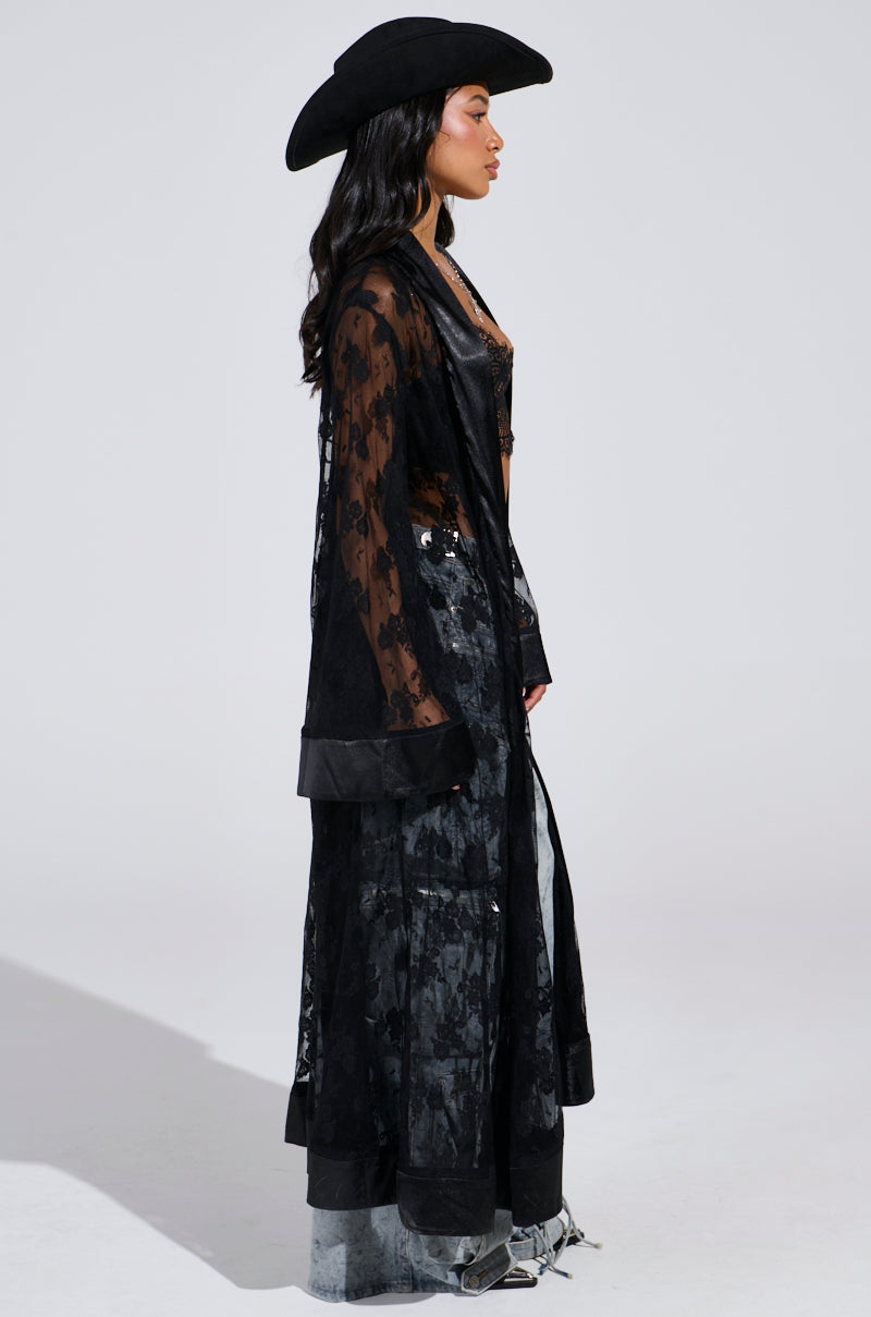 BORA BORA LACE DUSTER IN BLACK