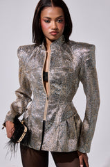BRONZE BROCADE BLAZER