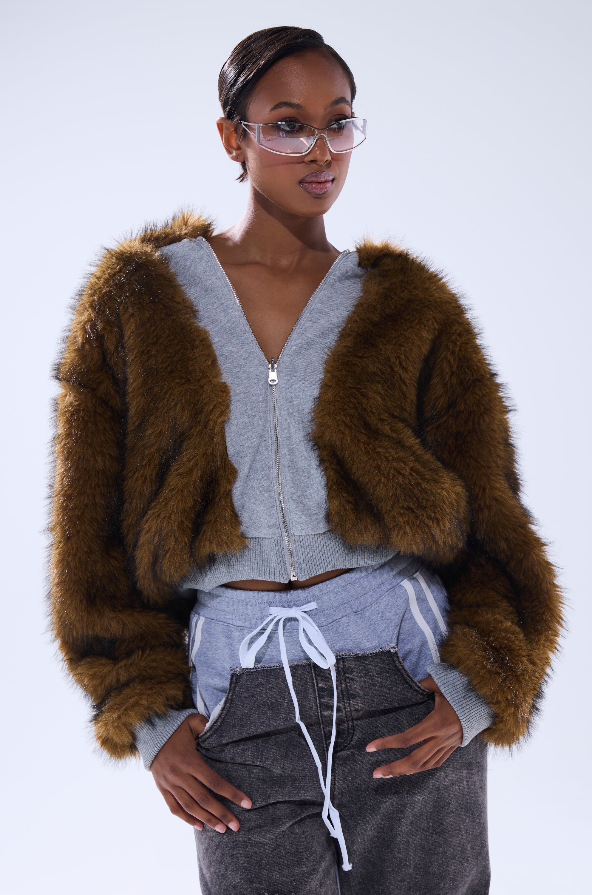 BEST OF BOTH WORLDS REVERSIBLE FUR SWEATSHIRT